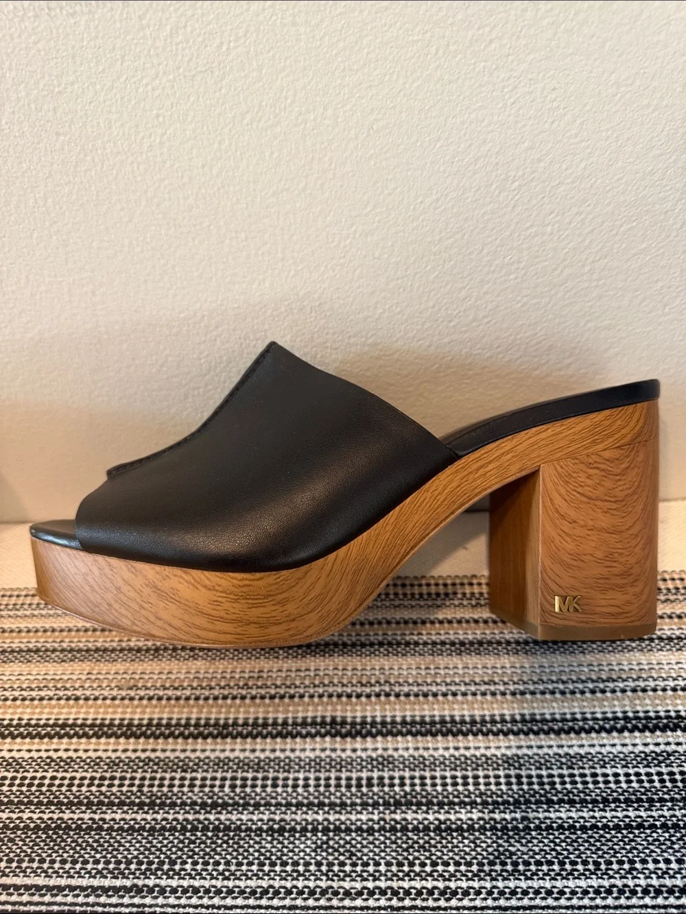 Michael Kors Aldrich Mule Leather Open Toe Clog Size 8.5